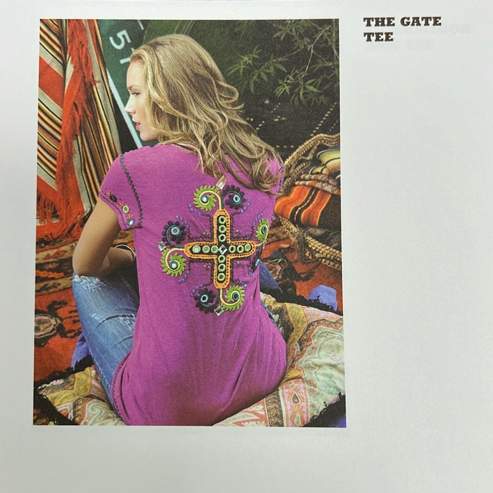 Double D Ranch Purple Embroidered Short Sleeve Tee